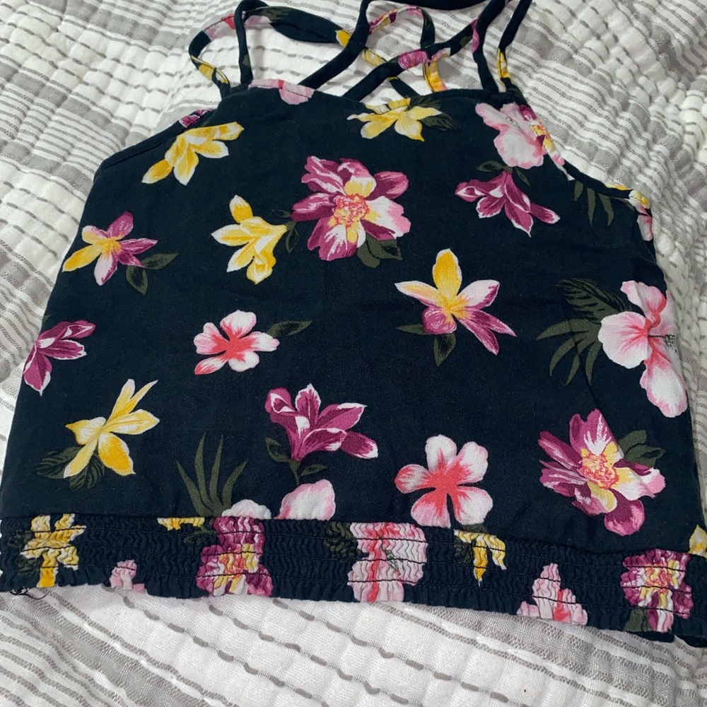 Abercrombie kids 7/8 cris cross floral tank